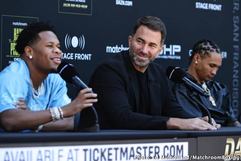 Image: Eddie Hearn on Devin Haney vacating 135-lb titles: "It's a ballsy move"
