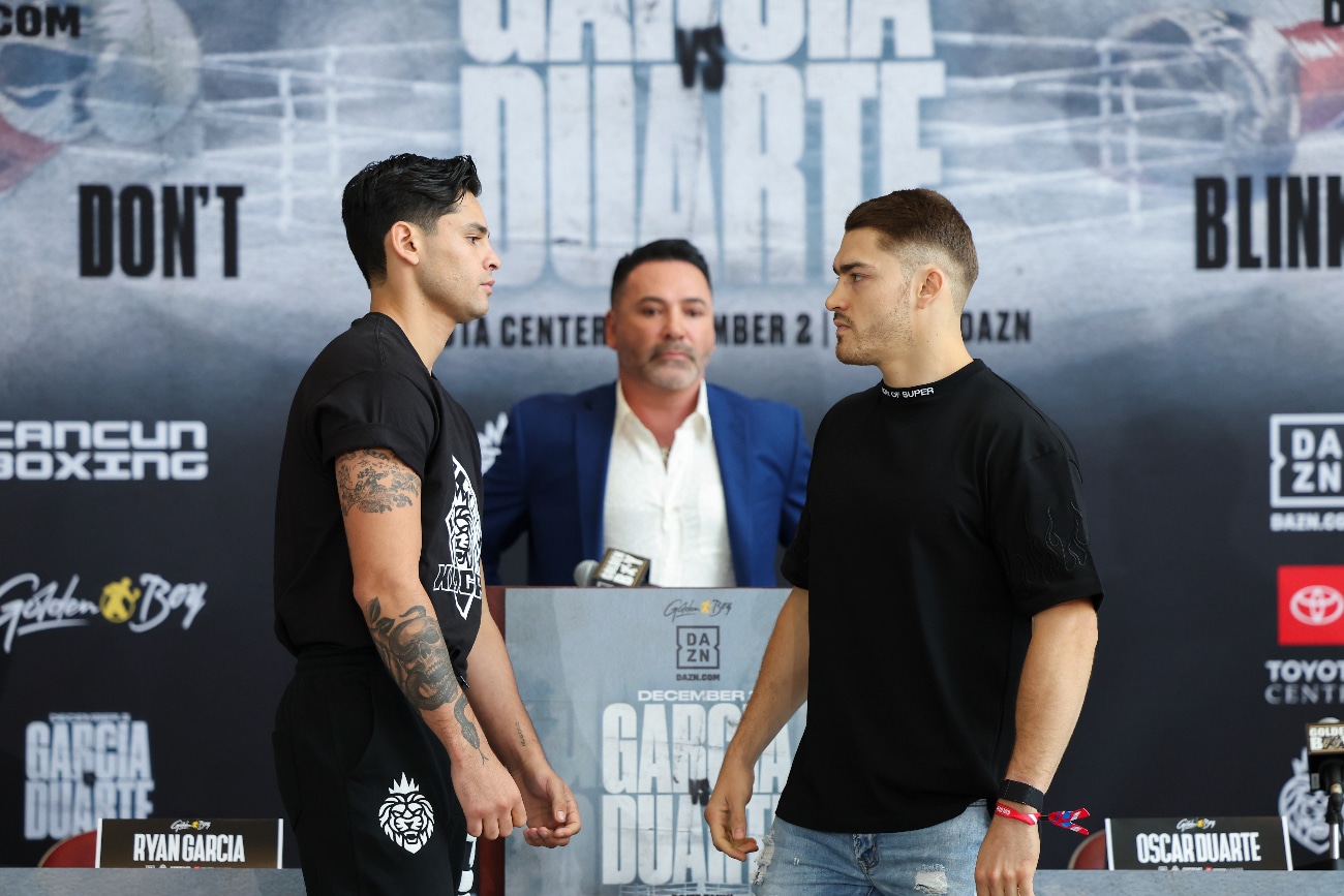 Image: Ryan Garcia motivated for Oscar Duarte fight on December 2nd