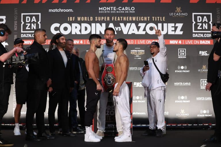 Image: Joe Cordina 129.9 vs. Edward Vazquez 128.8 - weigh-in results for Saturday on DAZN in Monte Carlo
