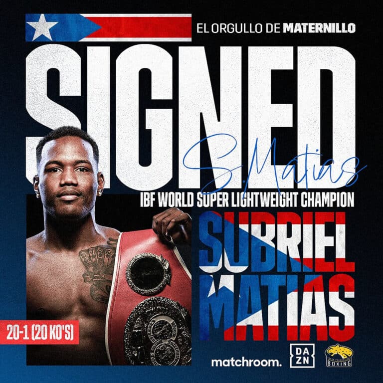 Image: Subriel Matias Inks Deal with Matchroom, Eyes Big Fights on DAZN