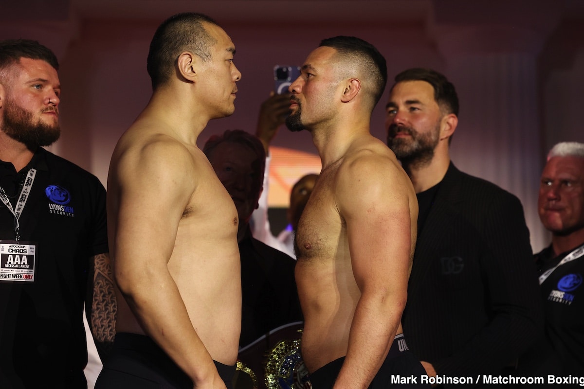 Image: Joseph Parker 247.6 vs. Zhilei Zhang 291.6 - Weigh-in Results for Friday on DAZN PPV