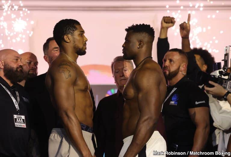 Image: Anthony Joshua 252.4 vs. Francis Ngannou 272.6 - weigh-in Results for Friday on DAZN