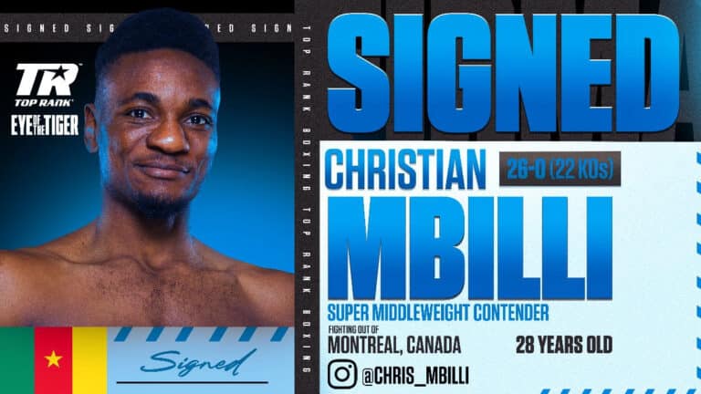 Image: Christian Mbilli Signs Major Promotional Deal with Top Rank, Eyes World Title