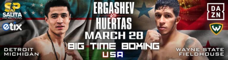Image: Shohjahon Ergashev faces Juan Huertas on March 28th Live on DAZN from Detroit