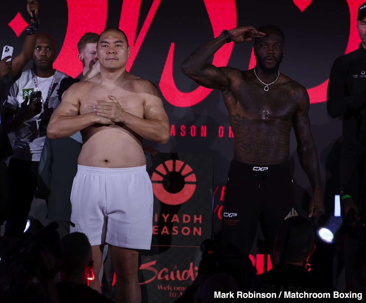 Image: Deontay Wilder 214.6 vs. Zhilei Zhang 282.8 - Weigh-in Results for Saturday on DAZN PPV
