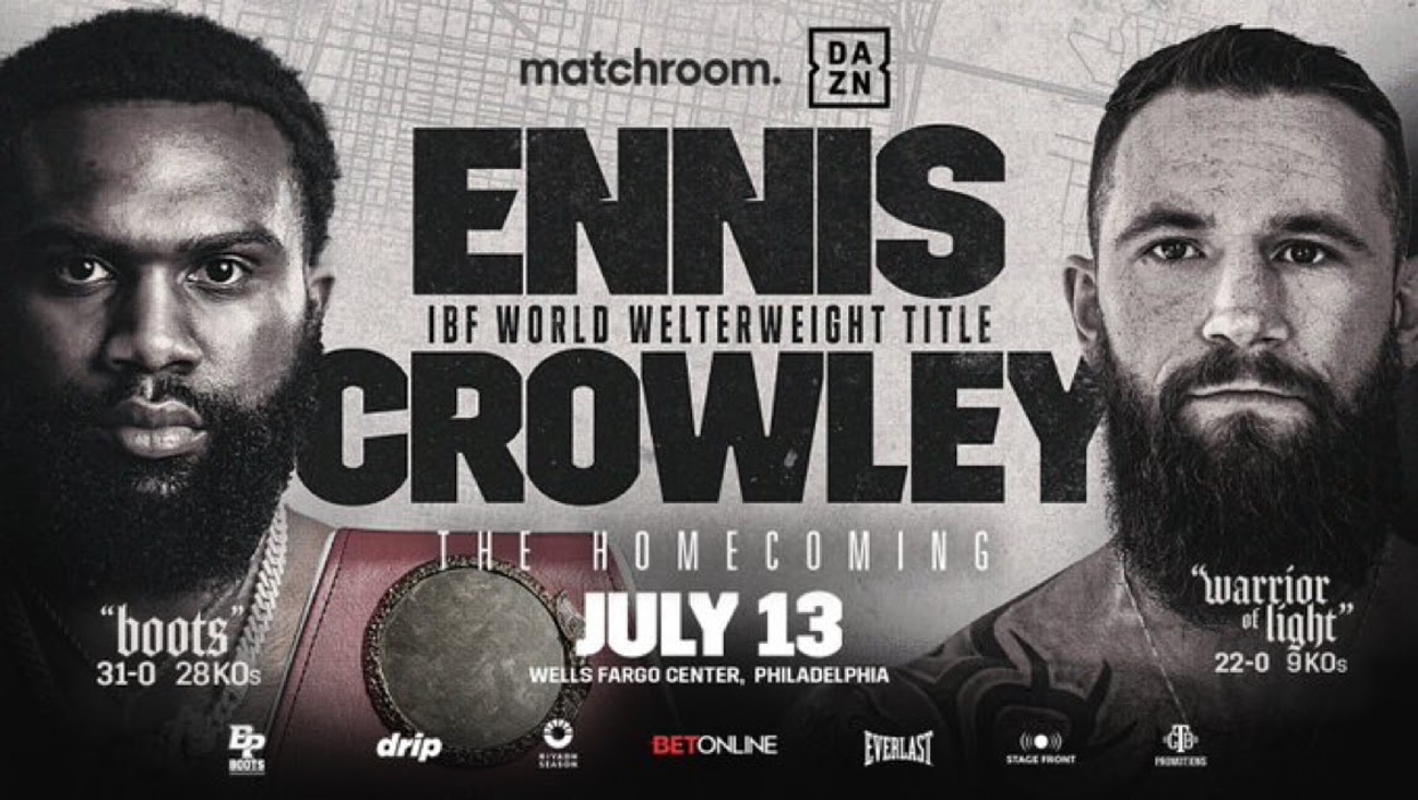 IBF Welterweight Champion Jaron ‘Boots’ Ennis defends against Cody Crowley in July 13th