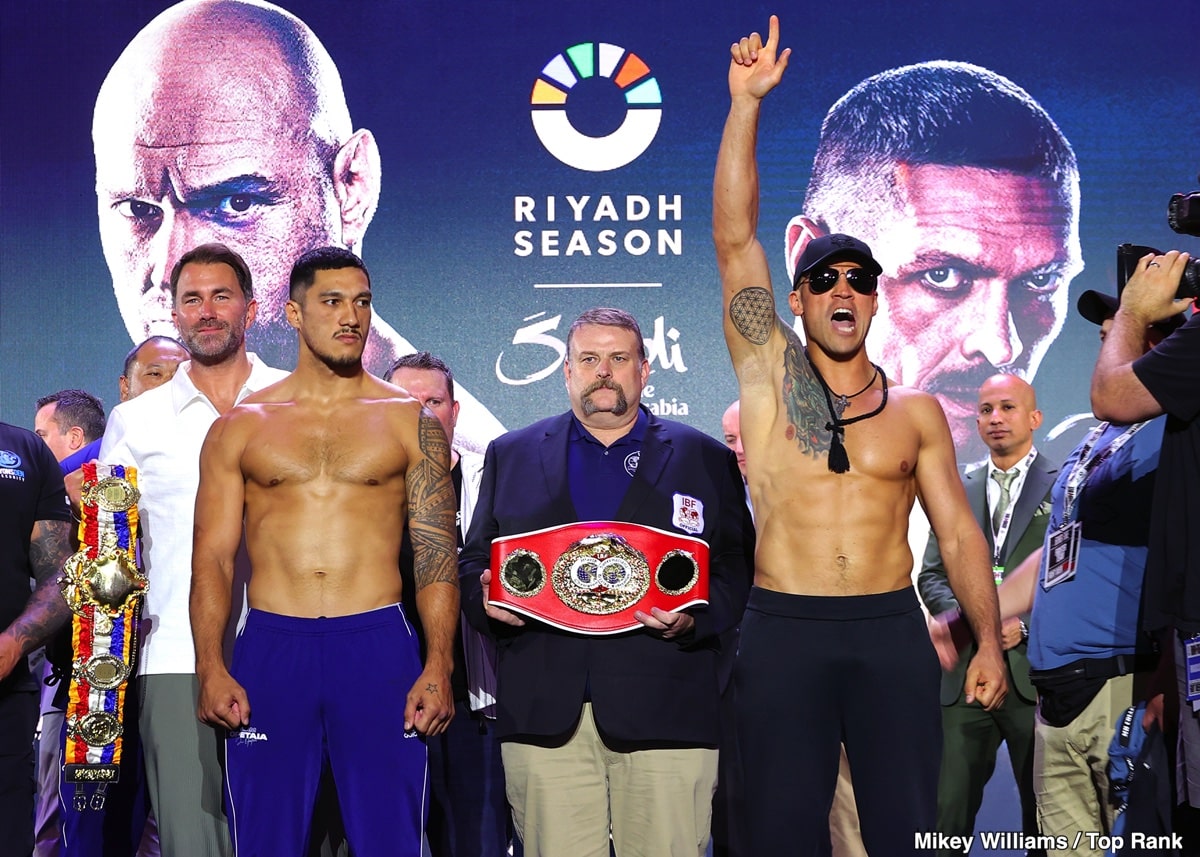 Image: Tyson Fury 262 vs. Oleksandr Usyk 223 1/2 - Weigh-in Results for Saturday
