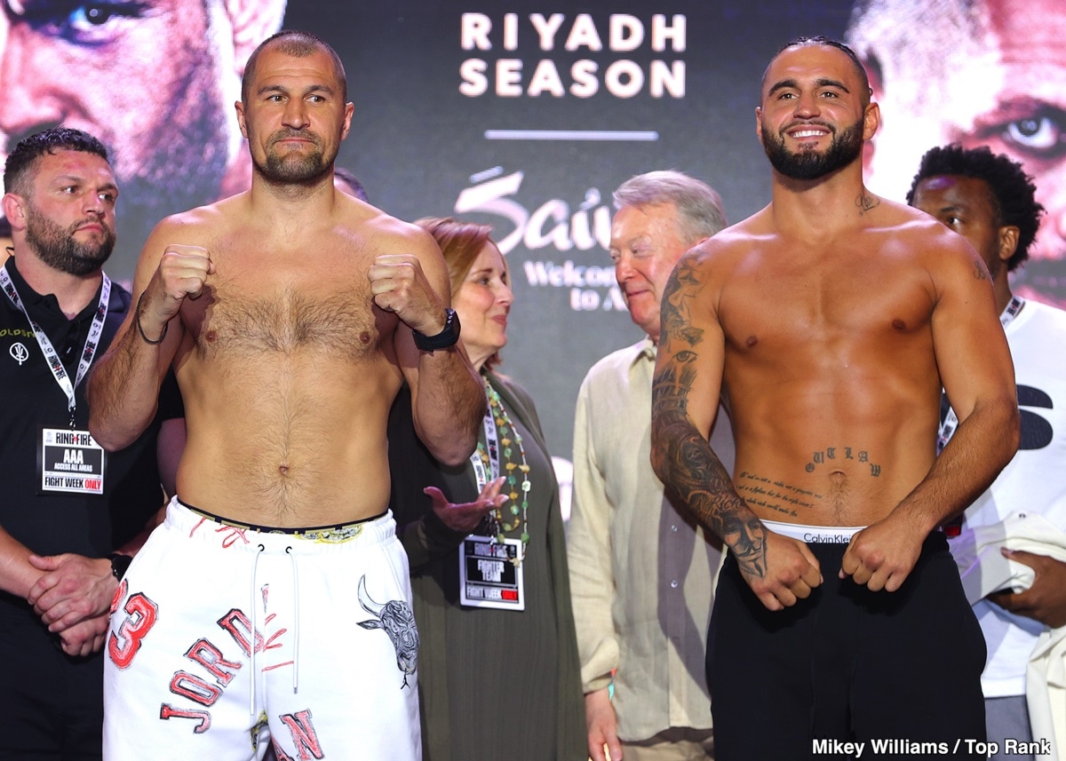 Image: Tyson Fury 262 vs. Oleksandr Usyk 223 1/2 - Weigh-in Results for Saturday