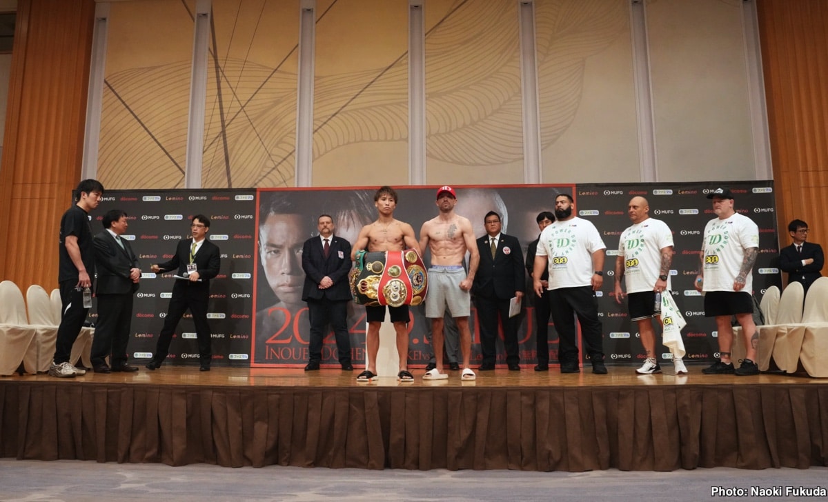 Image: Naoya Inoue 122 vs. TJ Doheny 121.5 - Weigh-in results for Tuesday night