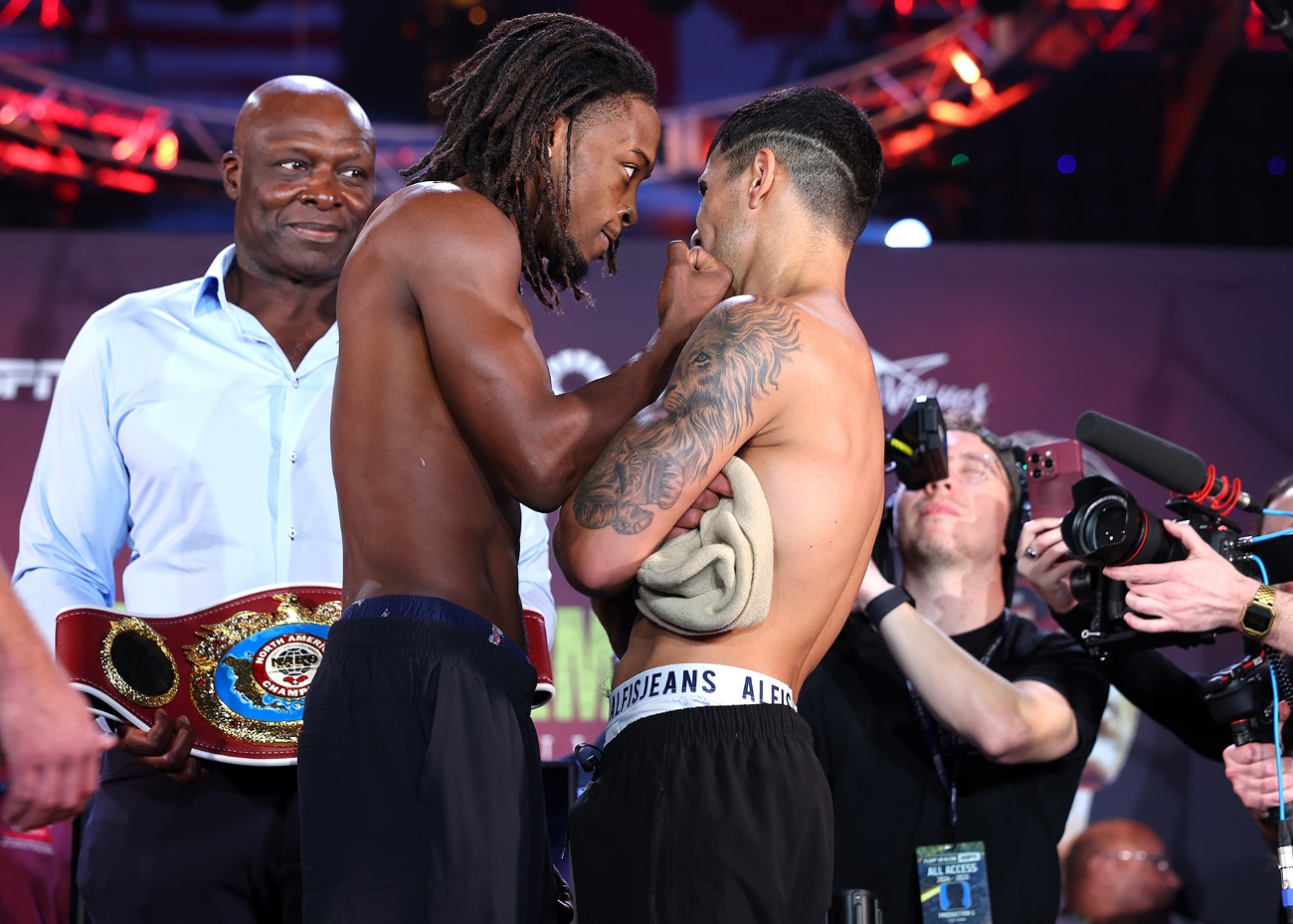 Image: Keyshawn Davis 134.2 vs. Gustavo Lemos 141.4 - Weigh-in Results for Friday on ESPN+