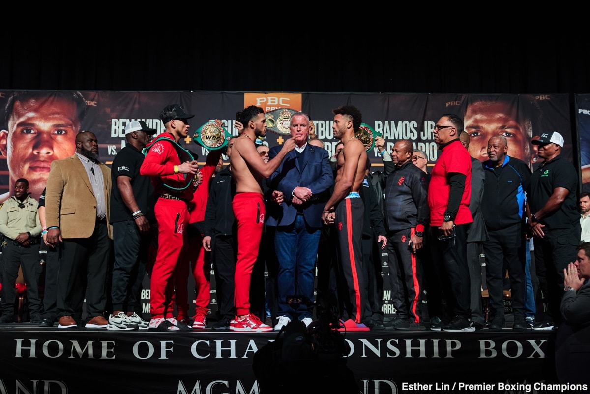 Image: Benavidez 174.2 vs. Morrell 174.2 - Weigh-in Results for Saturday