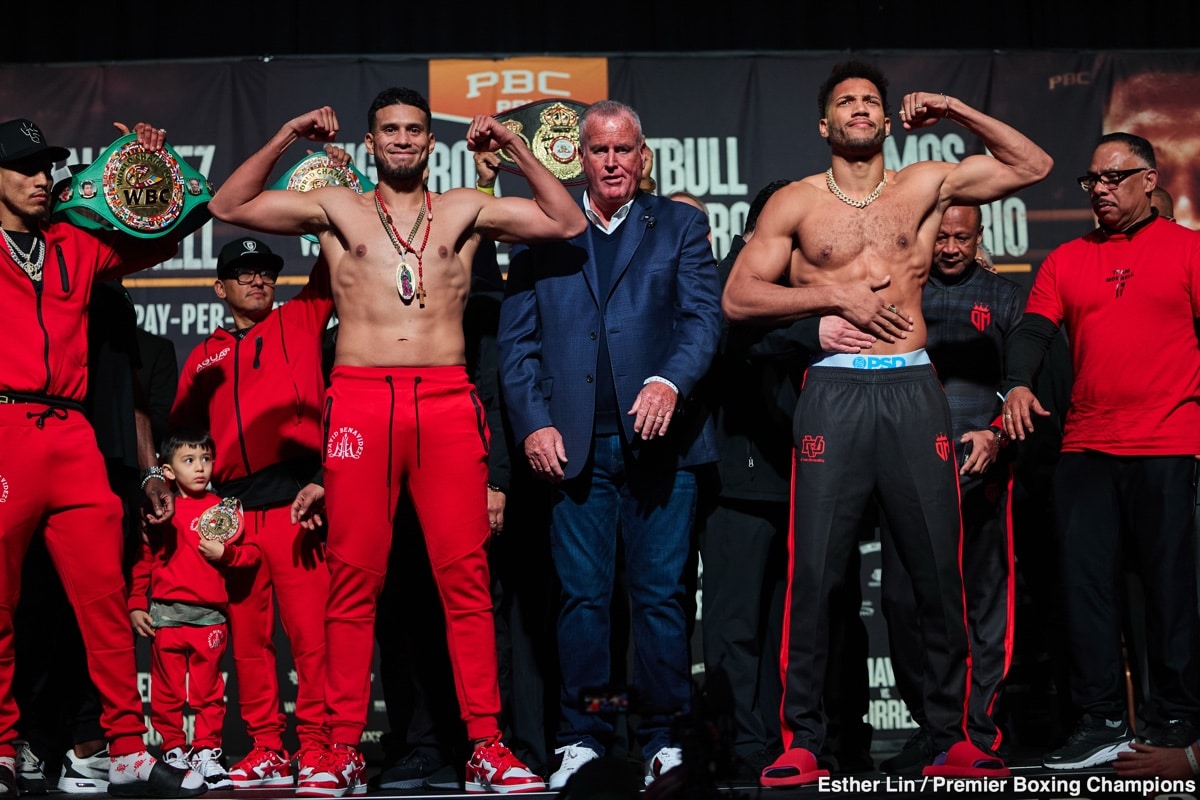 Image: Morrell Confident, Benavidez Strained at Weigh-in