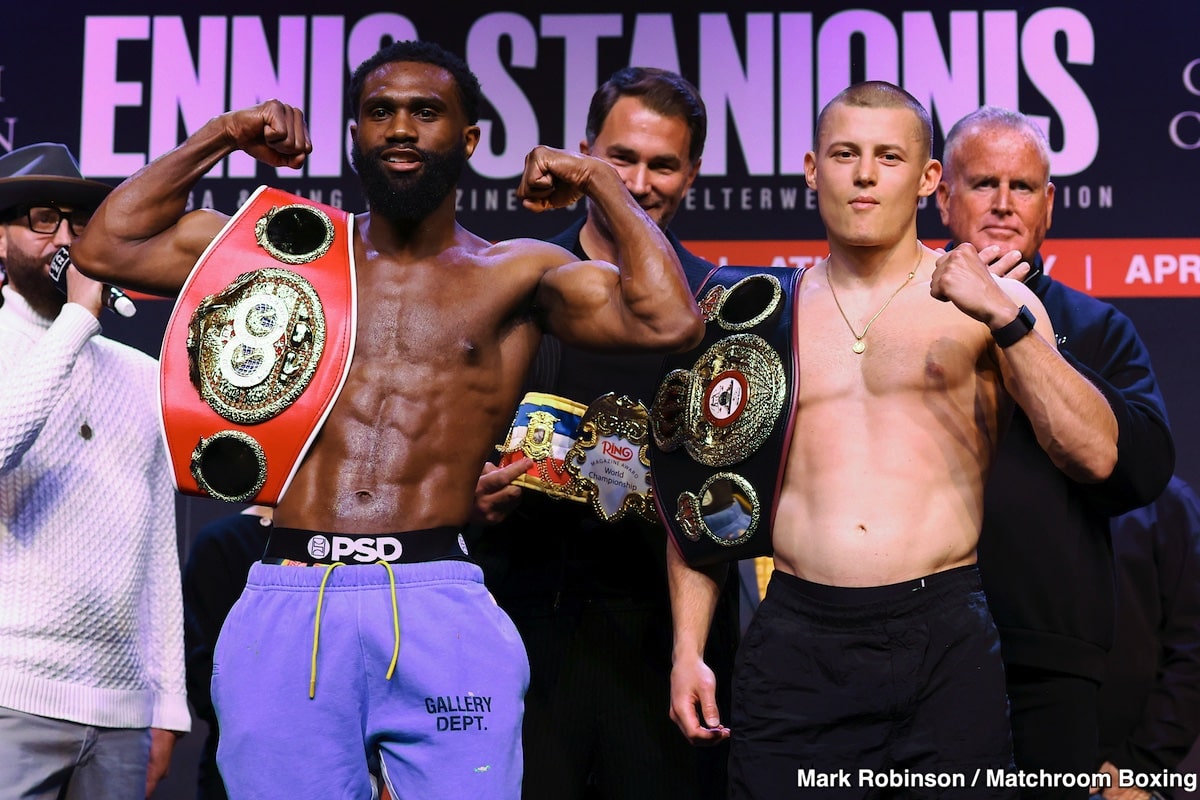 Image: Jaron Ennis 146 ½ vs. Eimantas Stanionis 146 3/4 - Weigh-in Results for Saturday on DAZN