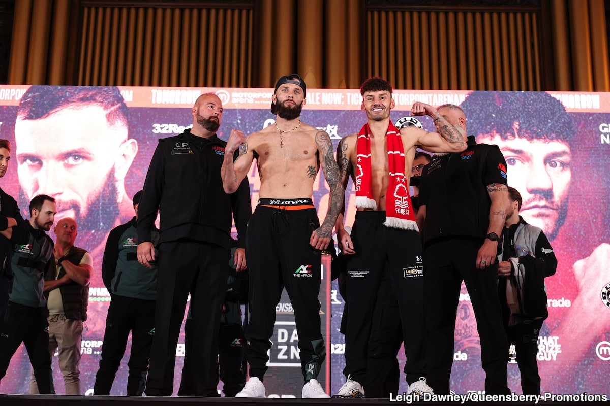 Image: Anthony Cacace 129.8 vs. Leigh Wood 129.8 - Official Weigh-in Results for Saturday on DAZN