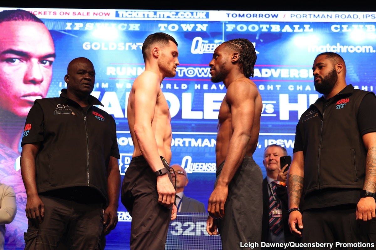 Photo: Fabio Wardley 243 vs. Justin Huni 248 - official weighing results for Dazna