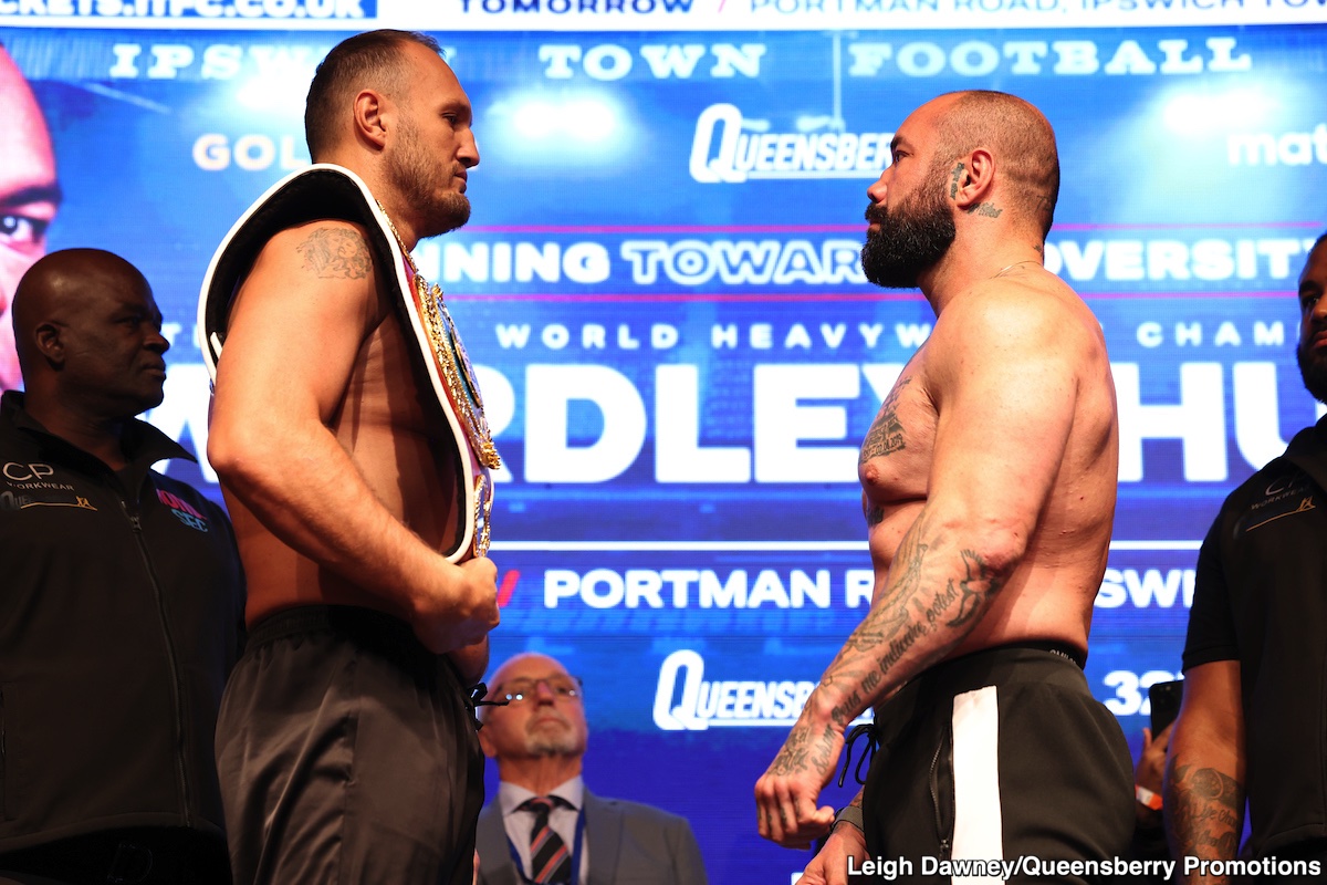 Photo: Fabio Wardley 243 vs. Justin Huni 248 - official weighing results for Dazna