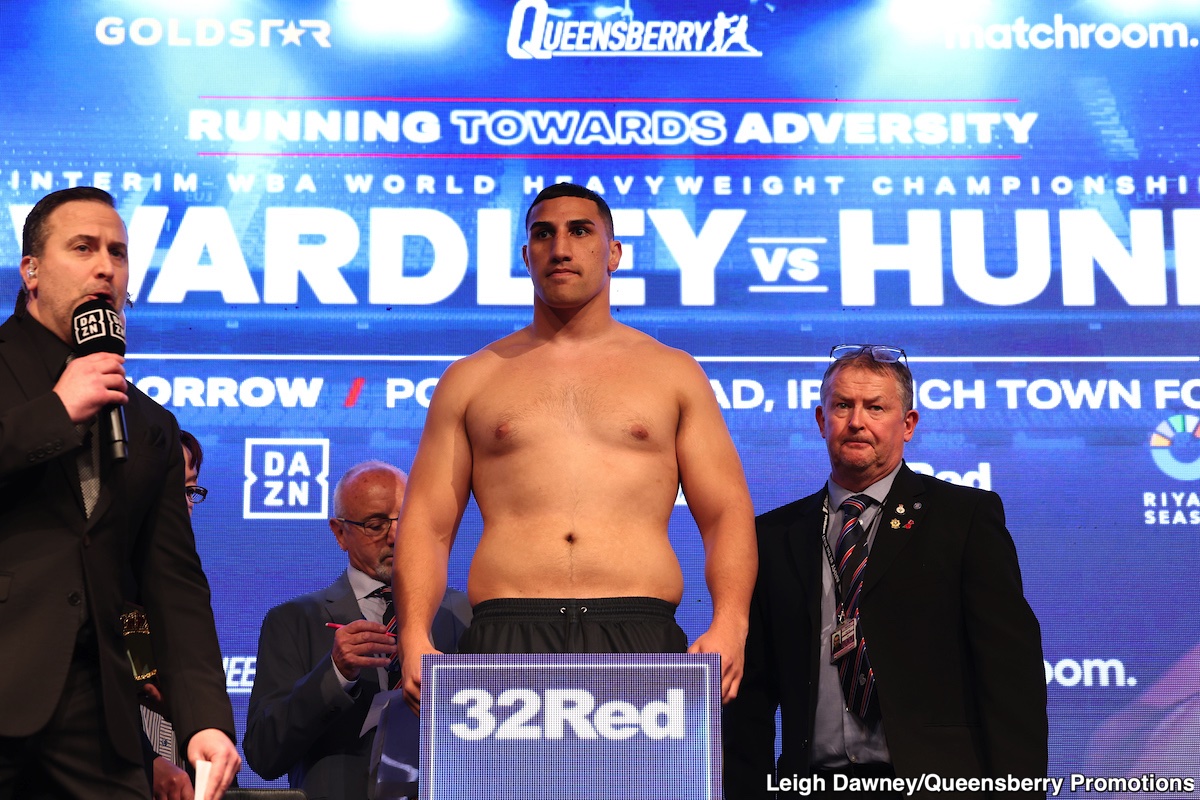 Photo: Fabio Wardley 243 vs. Justin Huni 248 - official weighing results for Dazna