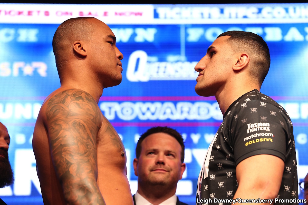Photo: Fabio Wardley 243 vs. Justin Huni 248 - official weighing results for Dazna