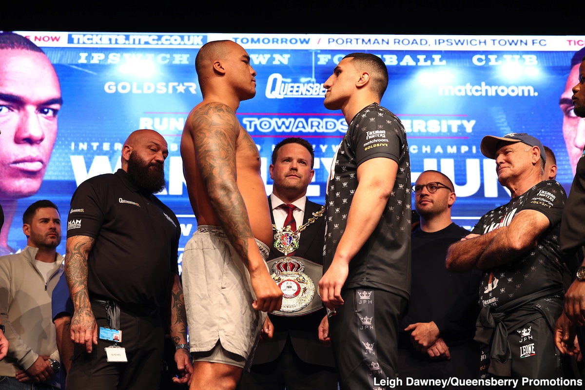 Photo: Fabio Wardley 243 vs. Justin Huni 248 - official weighing results for Dazna