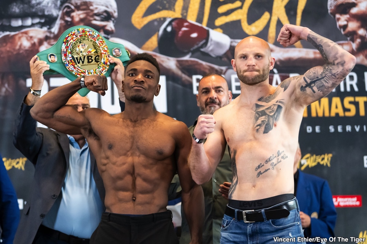 Image: Christian Mbilli 167.7 versus Maciej Sulecki 167.7 - Weighing results on Friday