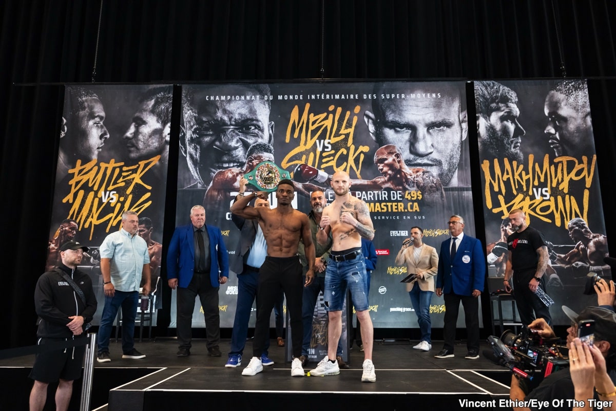 Image: Christian Mbilli 167.7 versus Maciej Sulecki 167.7 - Weighing results on Friday