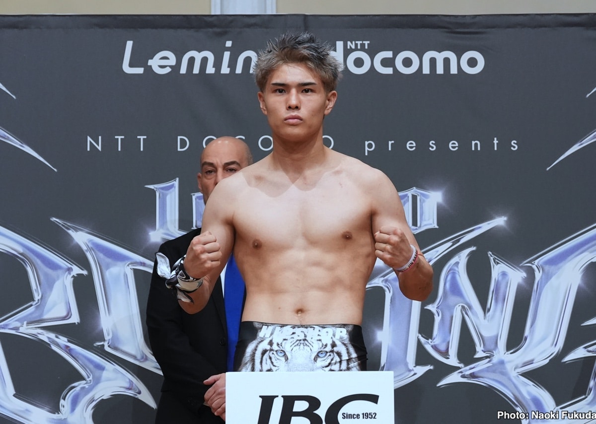 Photo: Brian Norman Jr. 146.8 vs. Jin Sasaki 146.8 - weighing for Tokyo