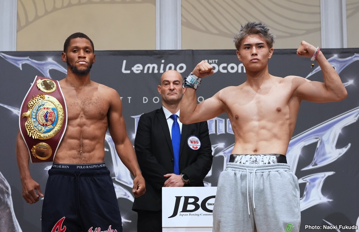 Photo: Brian Norman Jr. 146.8 vs. Jin Sasaki 146.8 - weighing for Tokyo