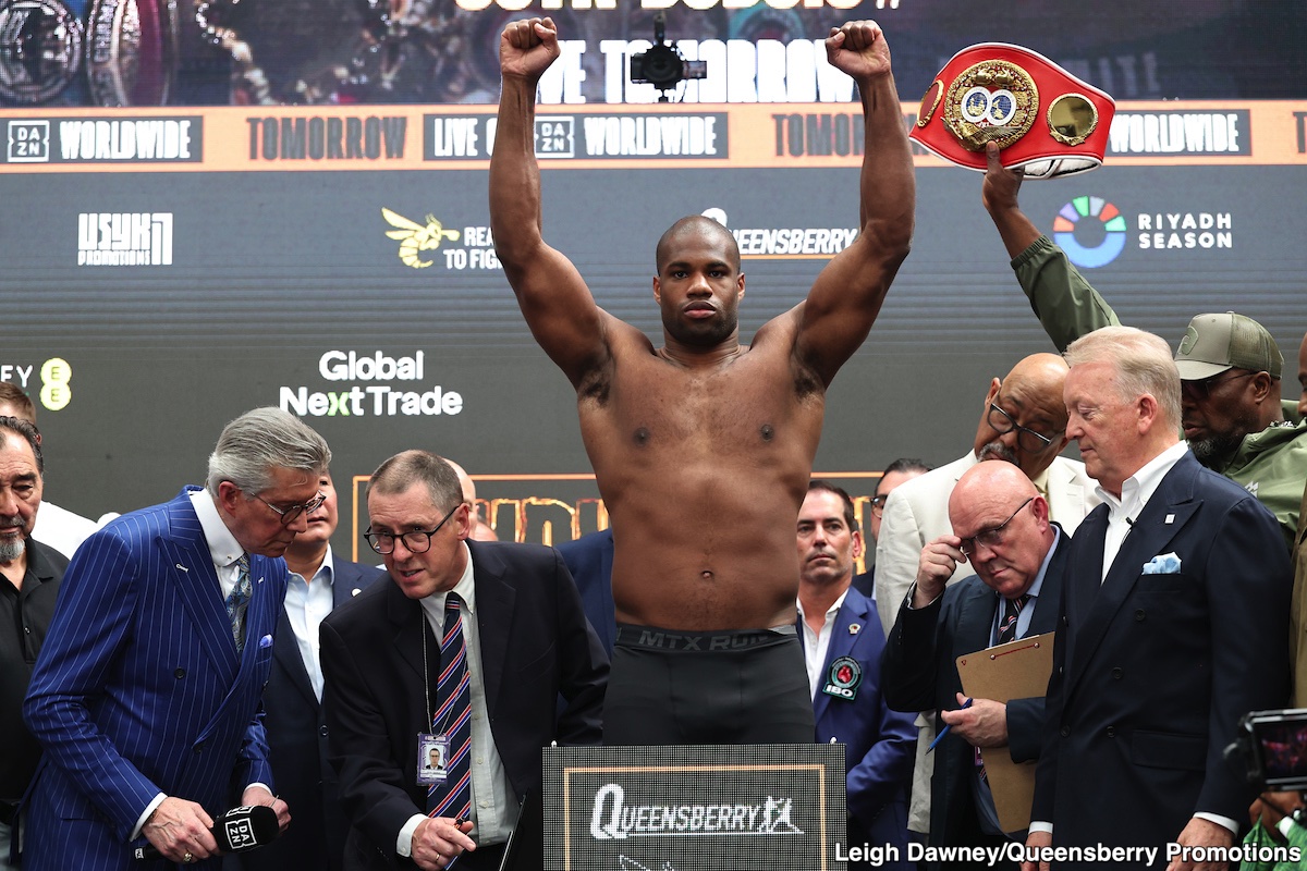 Image: Oleksandr Usyk 227.3 vs. Daniel Dubois 243.8 - Official Dazn results - in the results