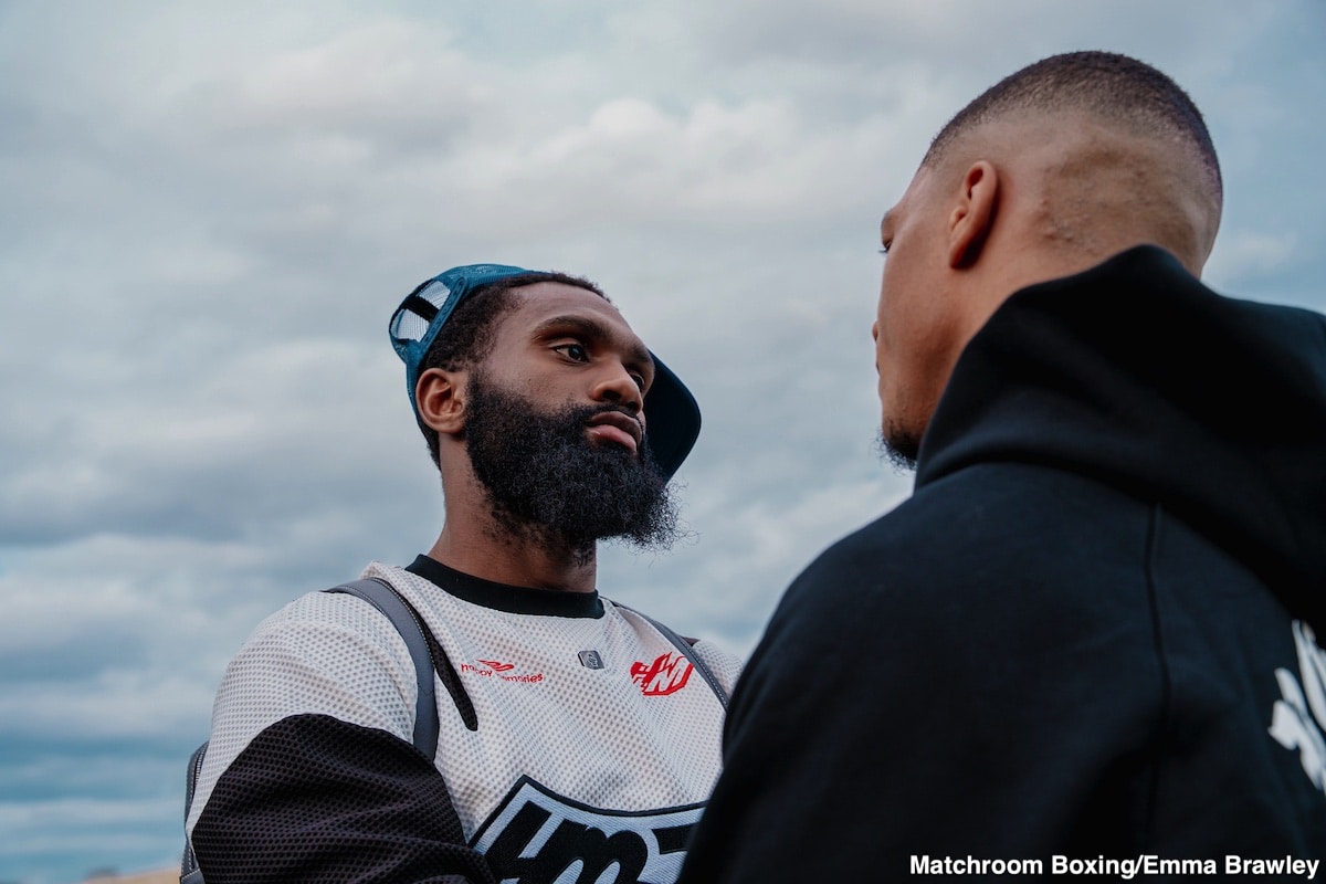 Image: A Gaunt Jaron ‘Boots’ Ennis Faces Uisma Lima Atop Philly Skyscraper Ahead of Saturday’s WBA 154-Lb Eliminator on DAZN