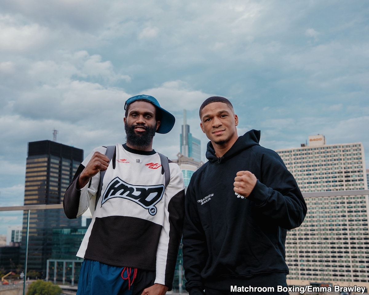 Image: A Gaunt Jaron ‘Boots’ Ennis Faces Uisma Lima Atop Philly Skyscraper Ahead of Saturday’s WBA 154-Lb Eliminator on DAZN