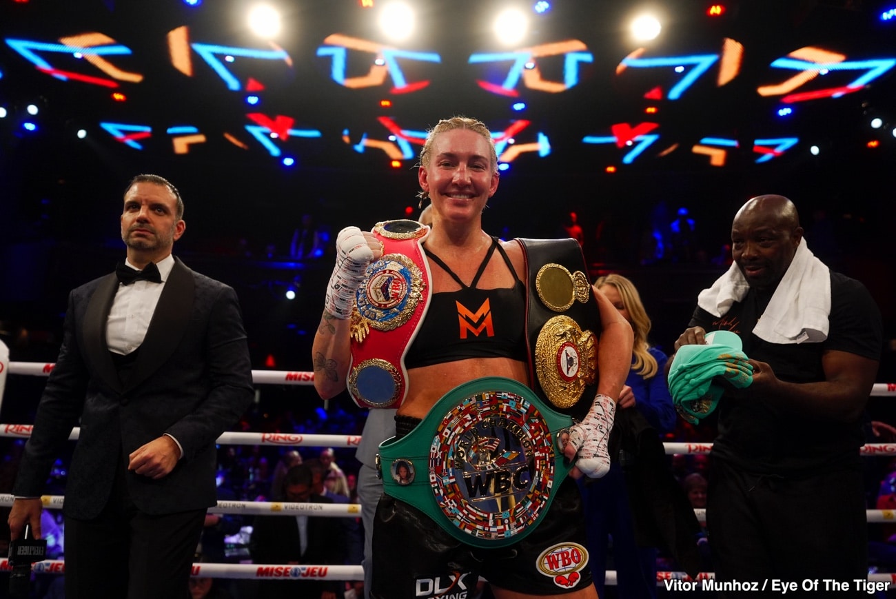 Boxing Results: Mikaela Mayer Storms Montreal, Beats Up Mary Spencer, and Walks Out With Three Belts Boxing Results: Mikaela Mayer Storms Montreal, Beats Up Mary Spencer, and Walks Out With Three Belts