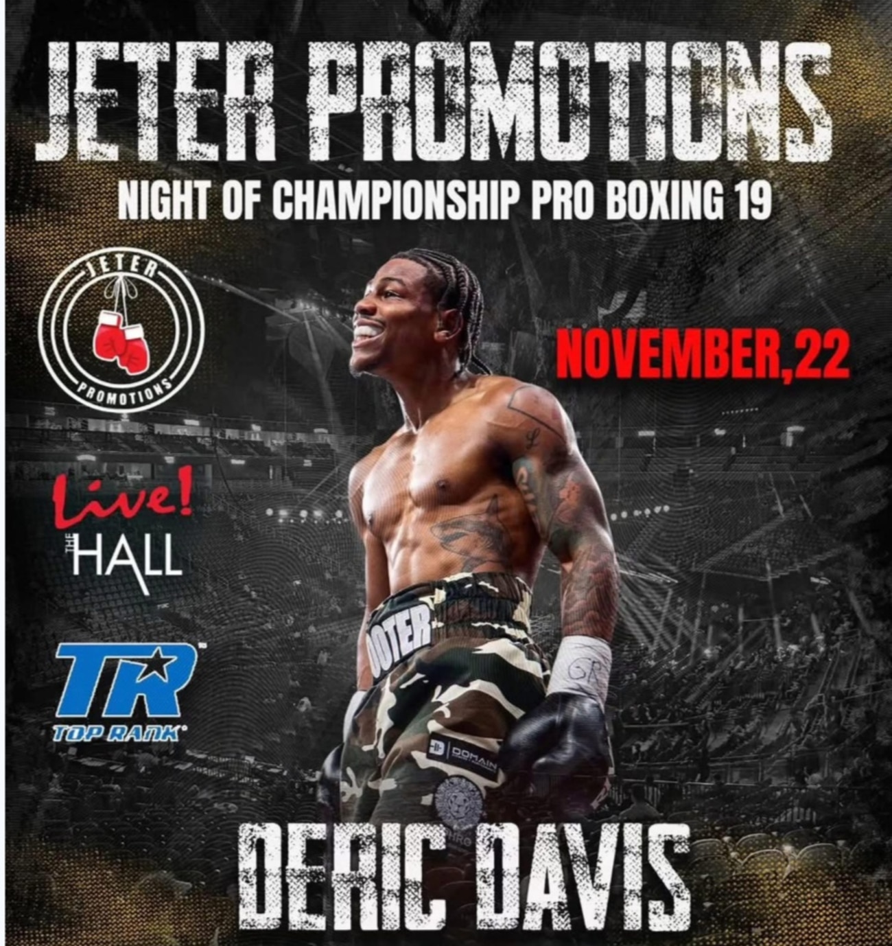 Image: Top Rank Prospect Deric "Scooter" Davis In Action On Jeter Promotions Card