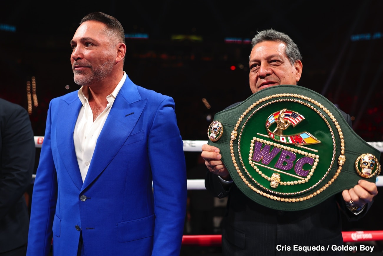 Image: Oscar De La Hoya Declares Vergil Ortiz Jr. Has “Upper Hand” in Negotiations With Jaron Ennis After Lubin KO