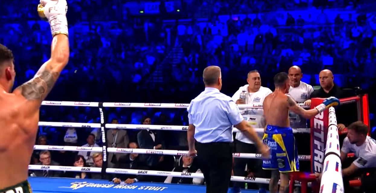 Image: Leigh Wood says video shows Josh Warrington stumbled after stoppage