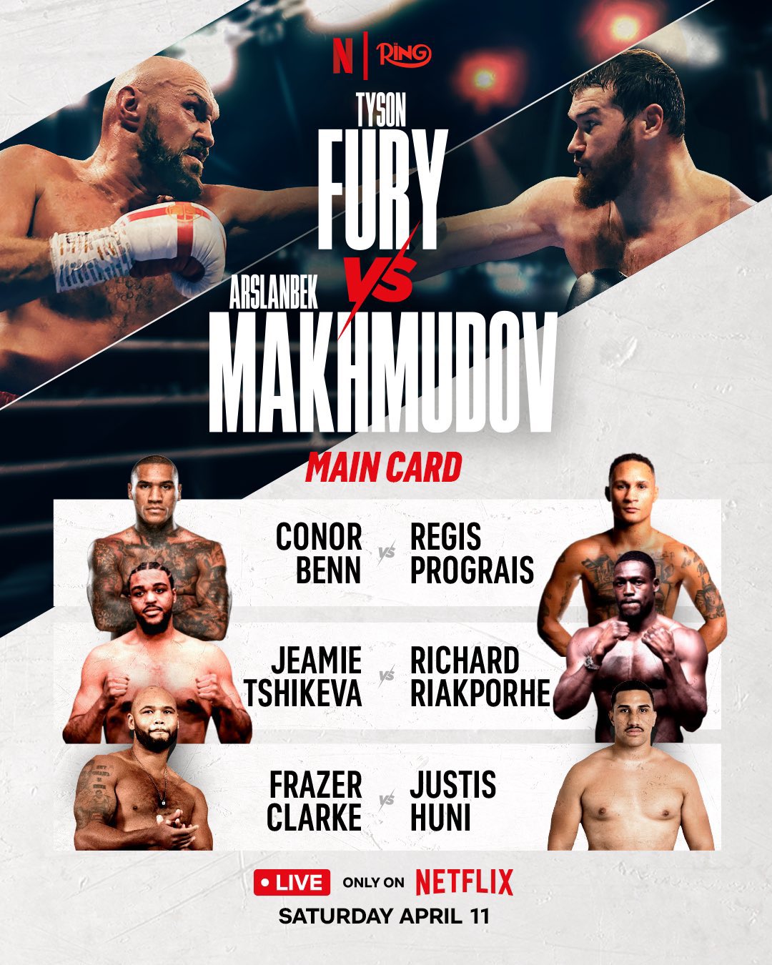 Tyson Fury vs Arslanbek Makhmudov Undercard Set for April 11
