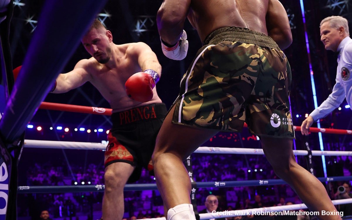 Anthony Joshua Survives Two Knockdowns To Stop Kristian Prenga