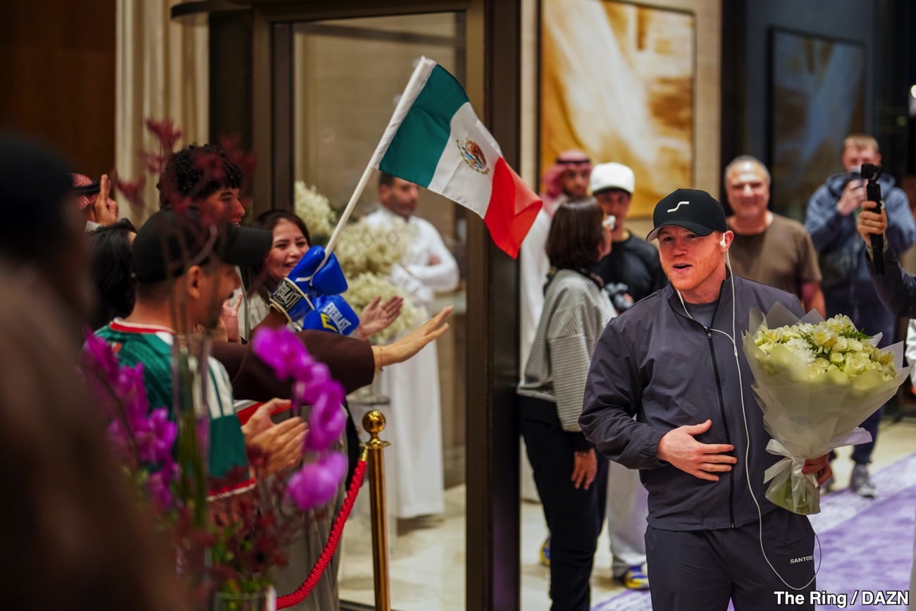 Image: Canelo Arrives in Riyadh for Mbilli Fight: Start Time, Ring Walks and DAZN PPV