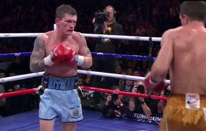 Image: Too much for Hatton to overcome